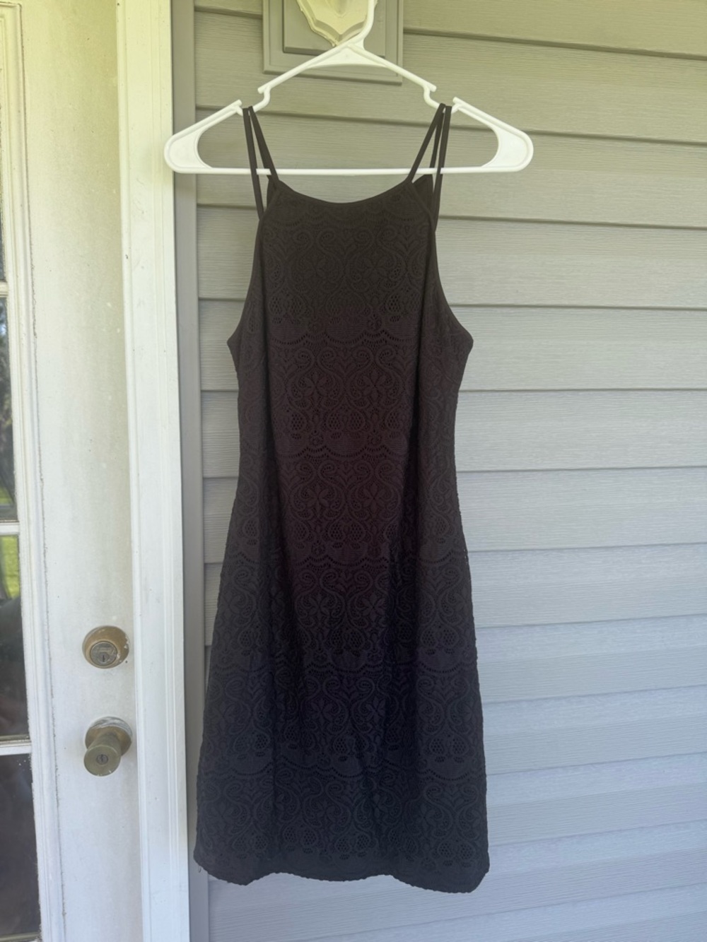 Guess Black Lace Mini Dress with Double Spaghetti Straps